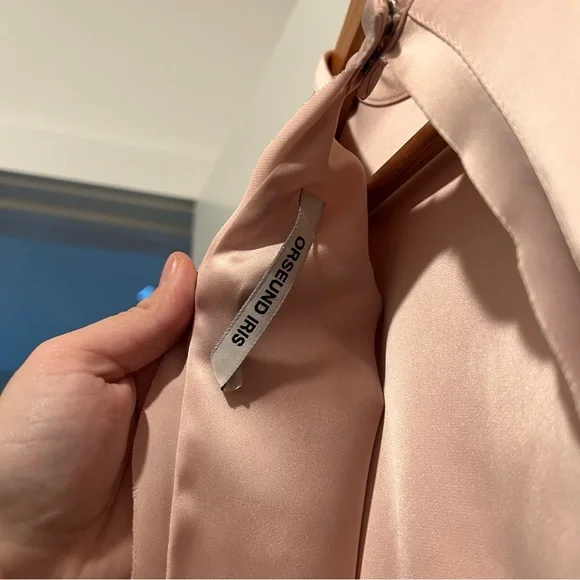 Orseund Iris Pink Silk Tie Back Crop Top Size M - Picture 4 of 6